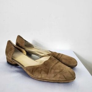 Giorgio Armani Tan Suede Flats